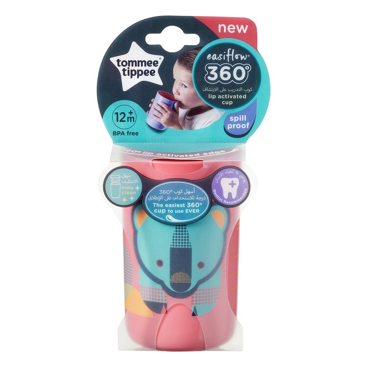 TOMMEE TIPPEE Netekoucí hrnek Easiflow 360° 250 ml 12 m+ růžový Tommee Tippee