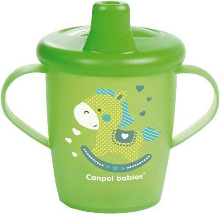 CANPOL BABIES Nevylévací hrníček TOYS – zelený (250 ml) Canpol Babies