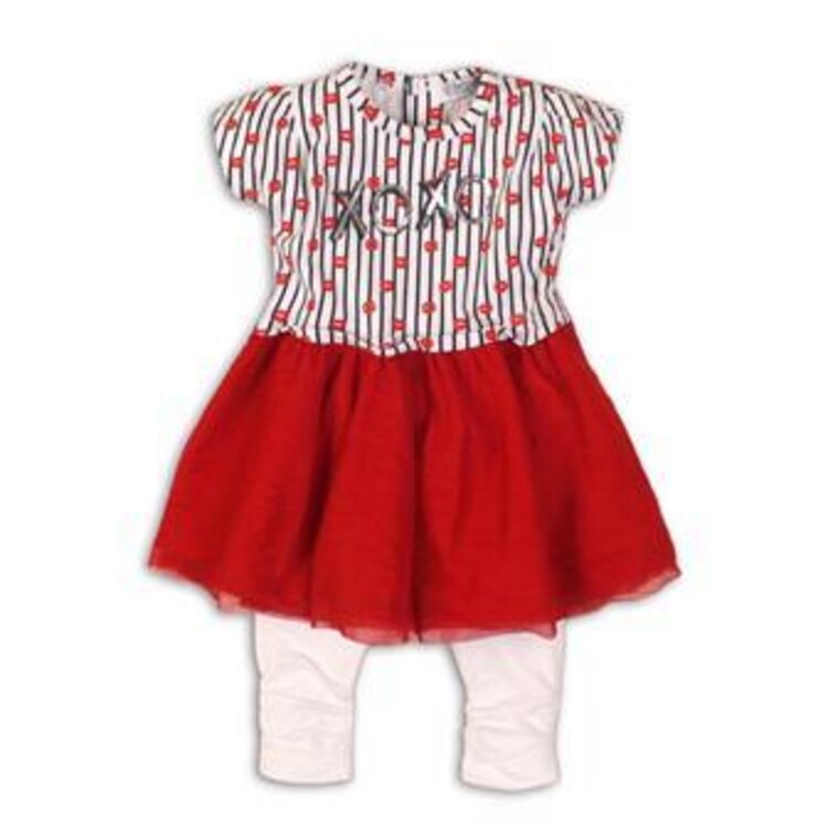DIRKJE Set 2dílný C-SO SPORTY XOXO 62 Red-White Dirkje