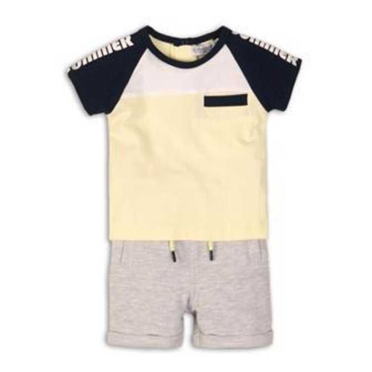 DIRKJE Set 2dílný tričko C-SO SUNNY SUMMER IS HERE! 62 Yellow-Grey Dirkje