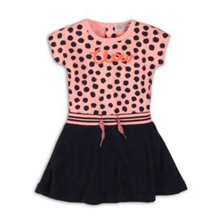 DIRKJE Šaty C- SO FRESH WONDERFUL 62 Pink/Black-Navy Dirkje
