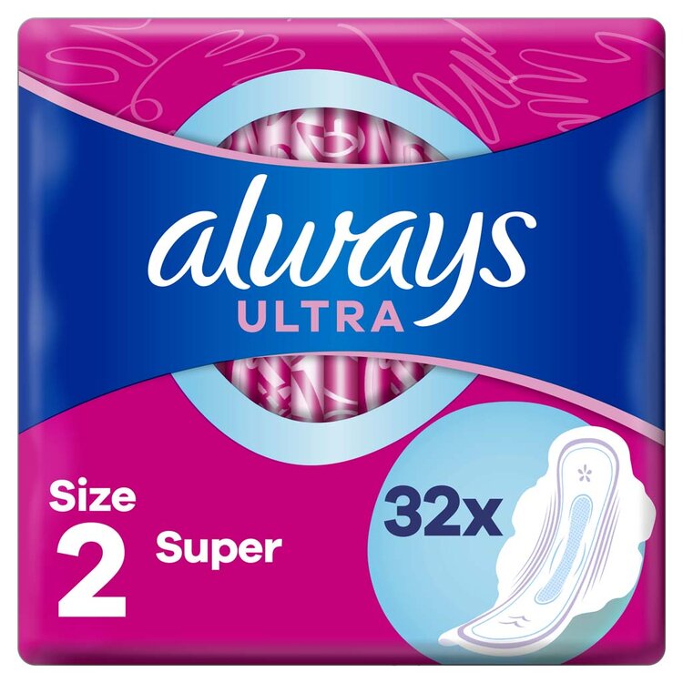 Always Ultra Hygienické Vložky Super V2 s křidélky 32 ks Always