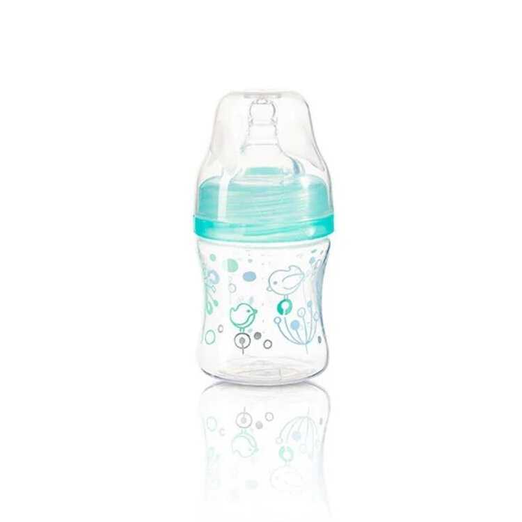 BABYONO Kojenecká antikoliková láhev široké hrdlo mint 120 ml 0 m+ BabyOno