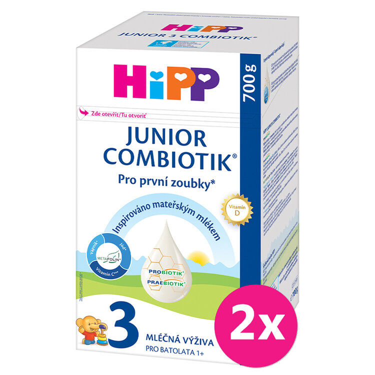 2x HiPP 3 Junior Combiotik® Batolecí mléko od uk. 1. roku