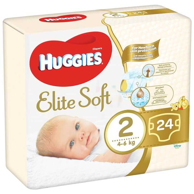HUGGIES Elite Soft Pleny jednorázové 2 (4-6 kg) 24 ks Huggies