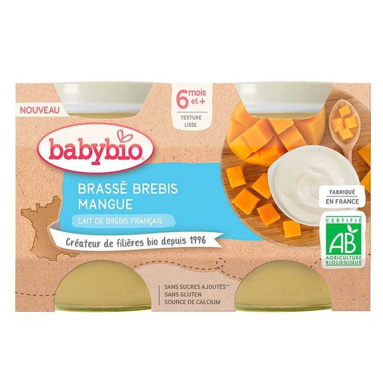 BABYBIO Brassé z ovčího mléka mango 2x130 g Babybio