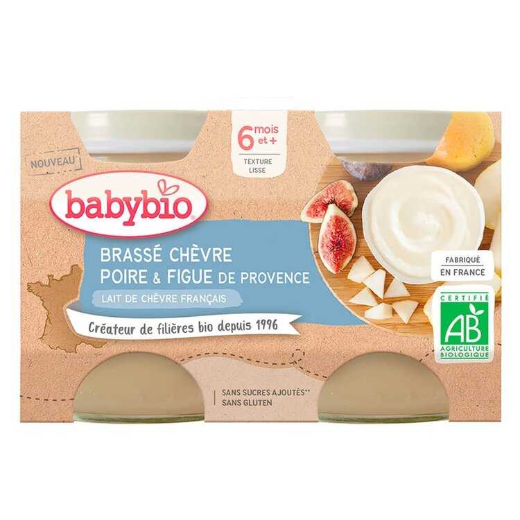 BABYBIO Brassé z kozího mléka hruška fík 2x130 g Babybio