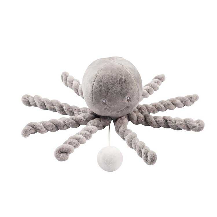 NATTOU První hrající hračka pro miminka chobotnička PIU PIU Lapidou grey 0m + Nattou