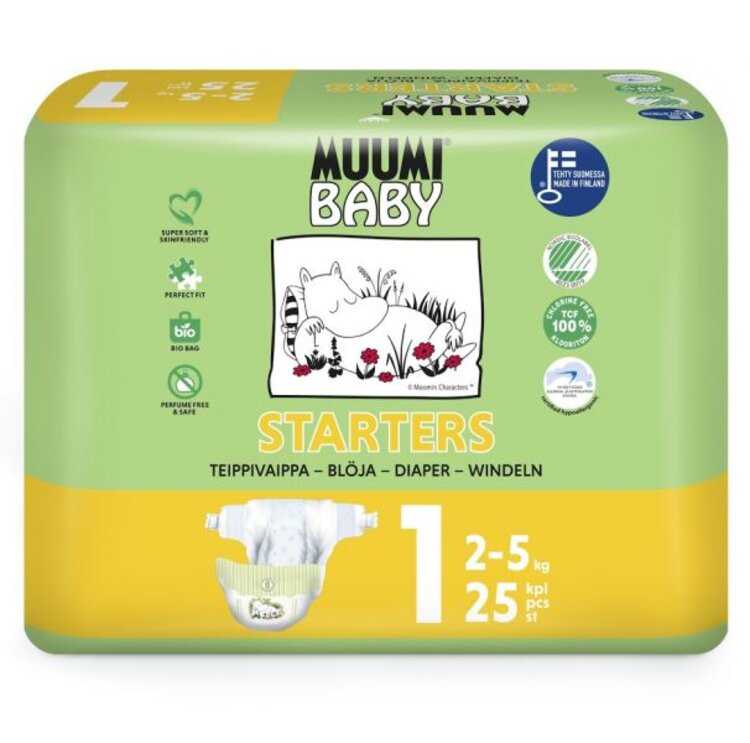 MUUMI Baby Straters Pleny jednorázové 1 (2-5 kg) 25 ks Muumi