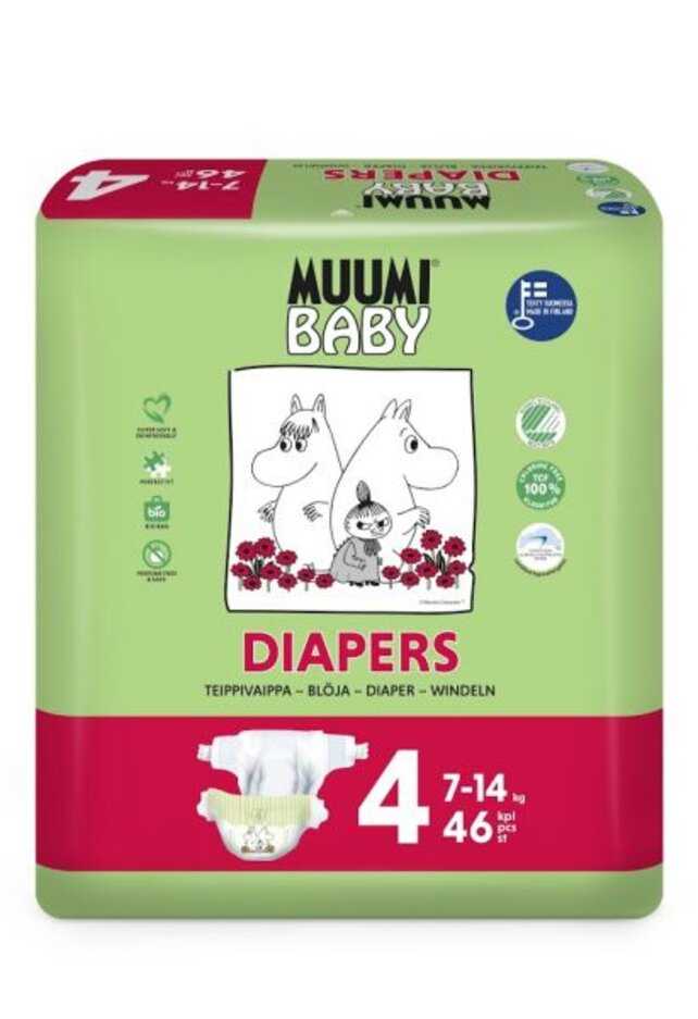 MUUMI Baby Pleny jednorázové 4 (7-14 kg) 46 ks Muumi