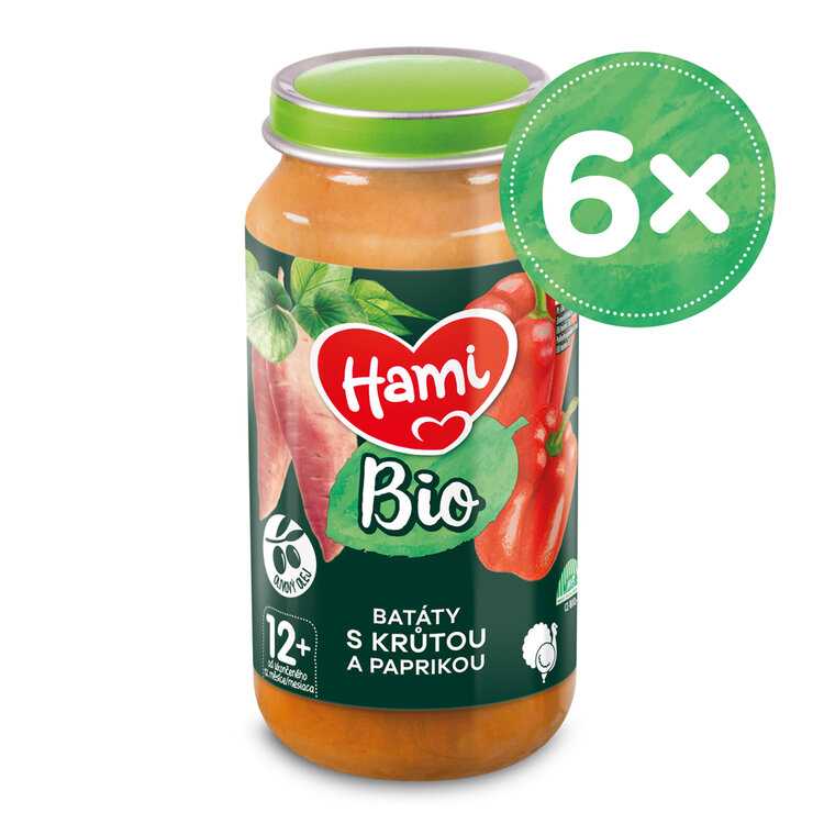 6x HAMI BIO Příkrm masozeleninový Batáty s krůtou a paprikou 250g Hami