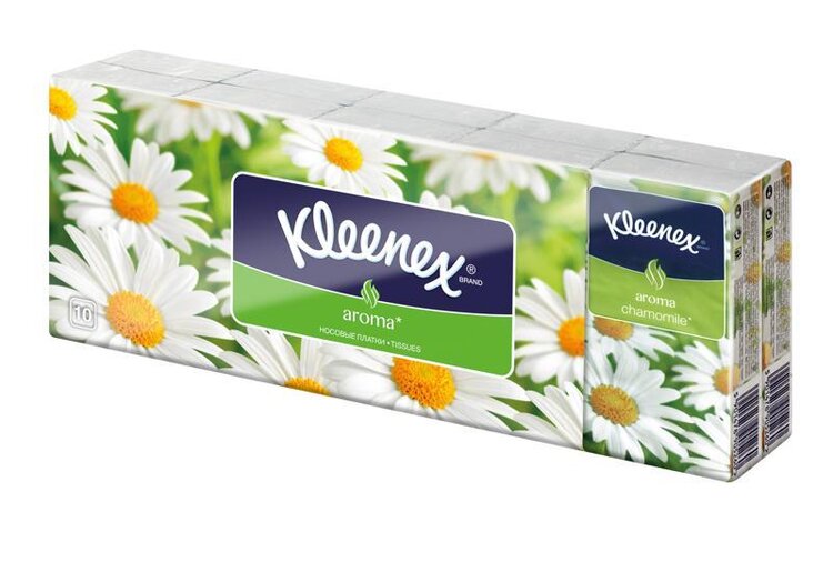 KLEENEX Papírové kapesníky Family hanks- Camomile 10 x 10 ks Kleenex