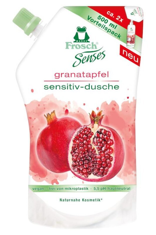 FROSCH EKO Sprchový gel Granátové jablko - náhradní náplň (500 ml) Frosch