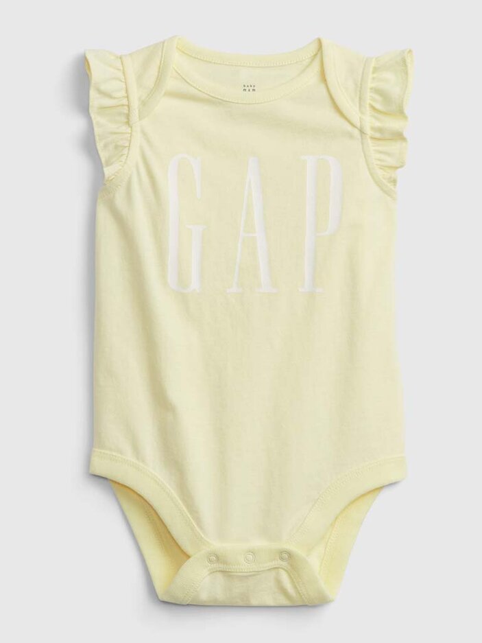 GAP Body s volány Yellow Logo dívka 6-12m GAP