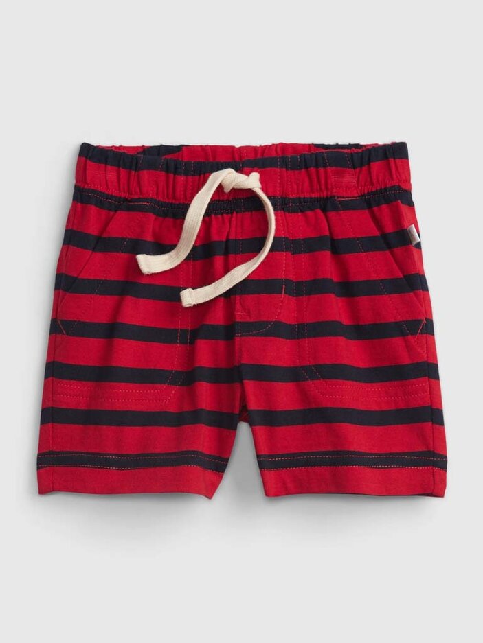 GAP Kalhoty krátké Red-Black Stripes chlapec 12-18m GAP