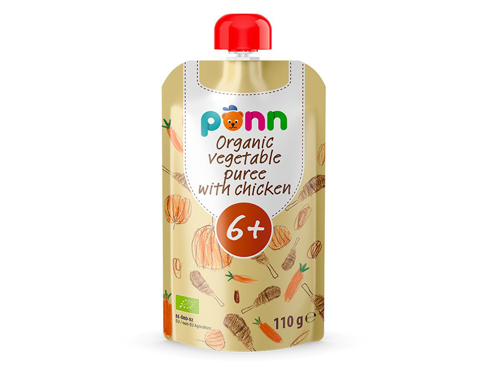 6x SALVEST Põnn BIO Kuřátko se zeleninovým pyré (110 g) Salvest