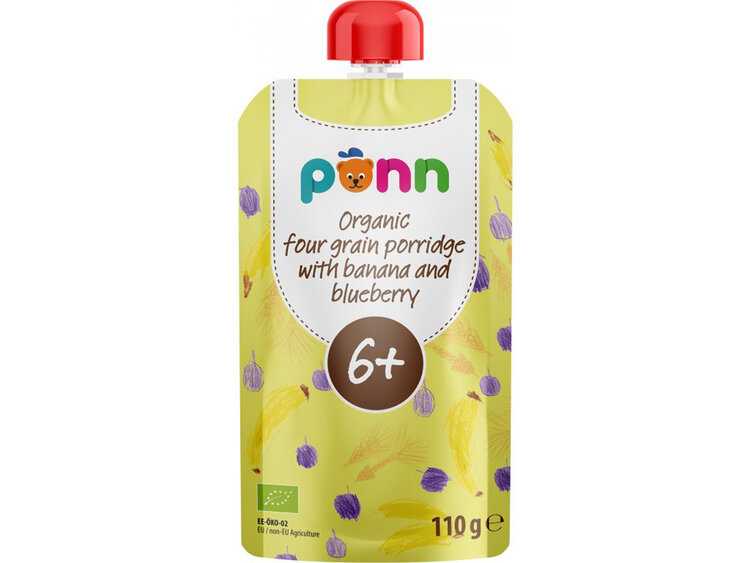 SALVEST Ponn BIO Banán s borůvkou a obilnými vločkami 110 g Salvest
