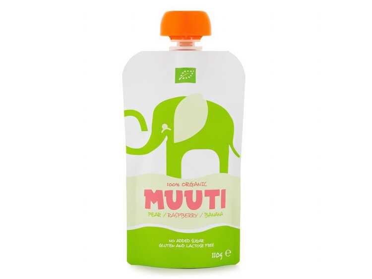 SALVEST Muuti BIO Hruška a banán s malinou 110 g Salvest