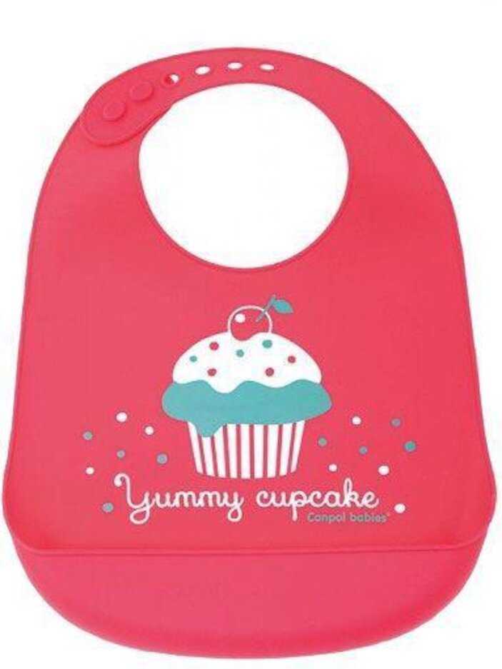 CANPOL BABIES Silikonový bryndák - růžový Canpol Babies