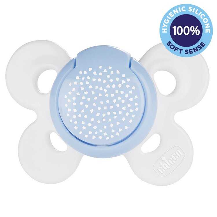 CHICCO Šidítko Physio Comfort silikonové 0-6m chlapec - tečky 1 ks Chicco
