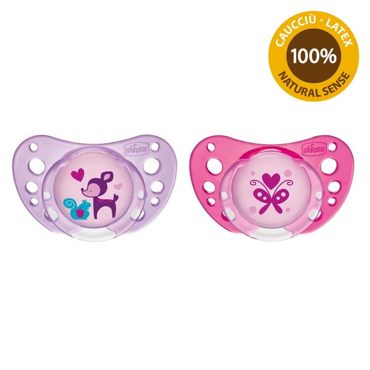 CHICCO Šidítko Physio Air kaučuk 6-16m dívka 2 ks Chicco