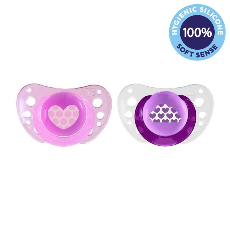 CHICCO Šidítko Physio Air silikonové 6-16m dívka 2 ks Chicco