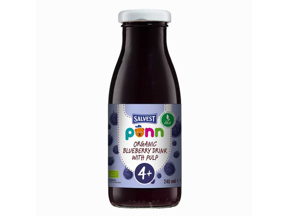 6x SALVEST Põnn BIO Šťáva borůvková s dužinou 240 ml Salvest