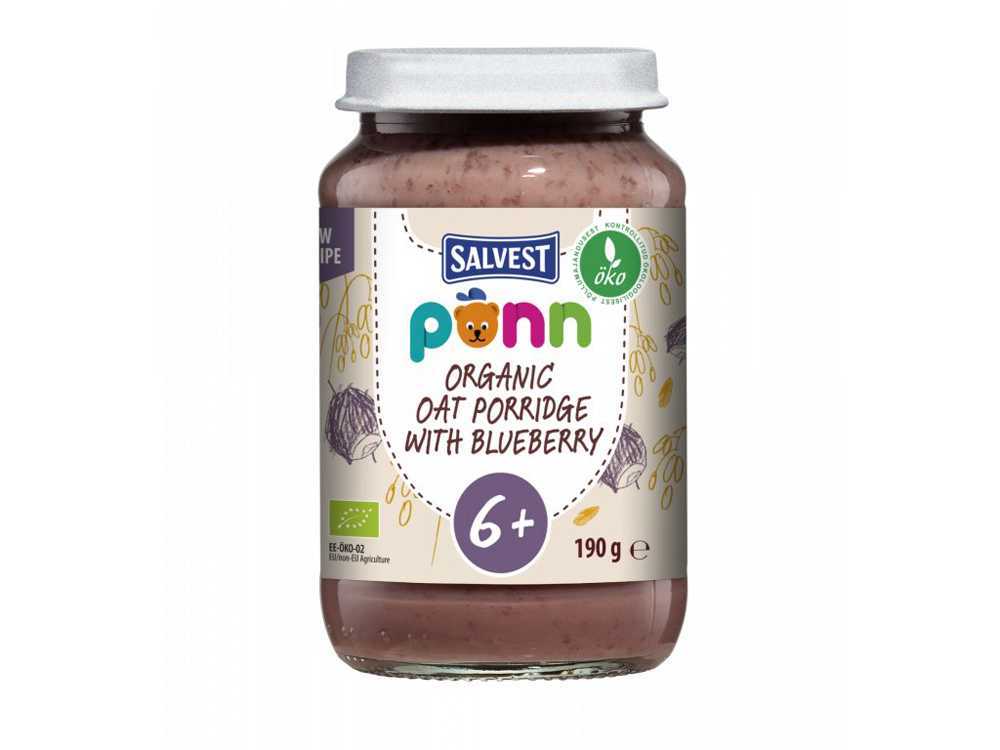 3x SALVEST Põnn BIO Borůvky s ovesnými vločkami 190 g Salvest