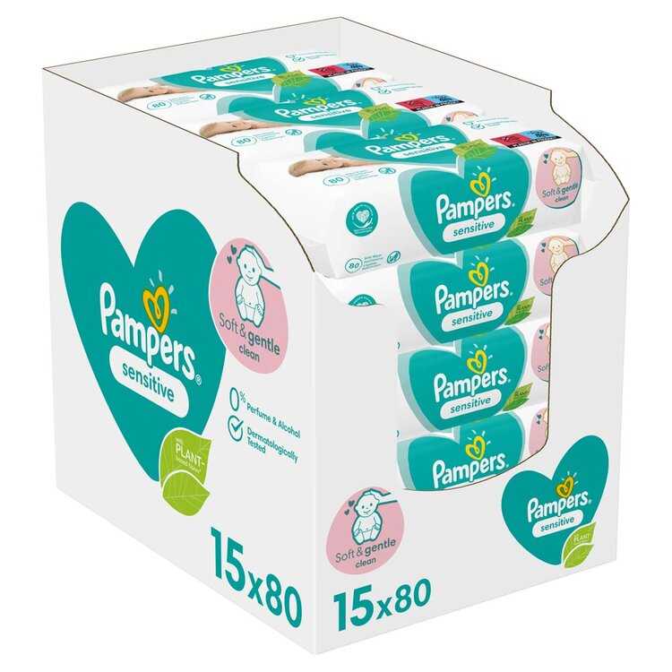 Pampers Sensitive dětské čisticí ubrousky 15 x 80 ks Pampers