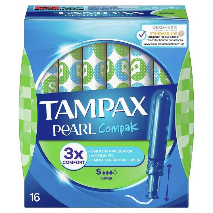 Tampax Pearl Compak Super tampony s aplikátorem 16 ks Tampax