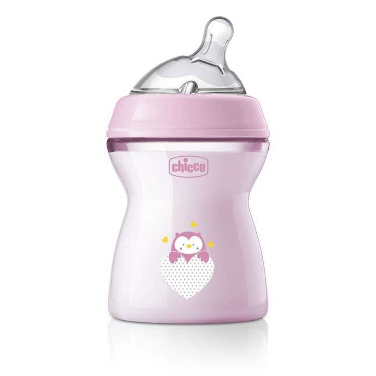 CHICCO Láhev kojenecká Natural Feeling 250 ml dívka 2m+ Chicco