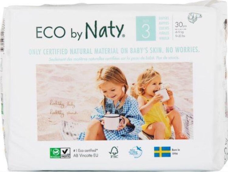 Naty Ekoplenky Midi 3 4-9 kg 30 ks Naty Nature Babycare