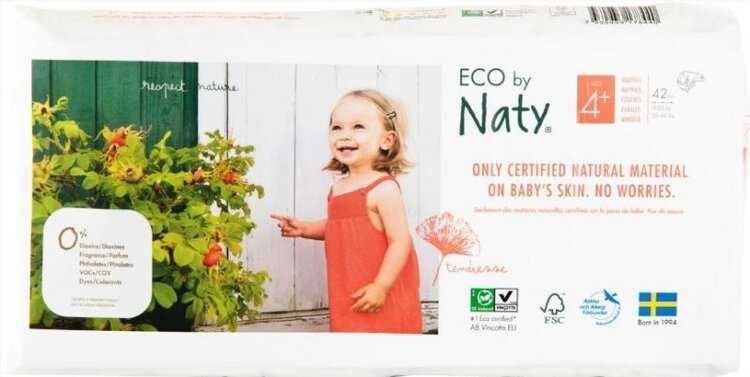 ECO BY NATY Pleny jednorázové 4+ (9-20 kg) 42 ks - ECONOMY PACK Naty Nature Babycare