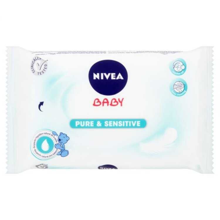 NIVEA Baby Pure & Sensitive 63 ks - vlhčené ubrousky Nivea