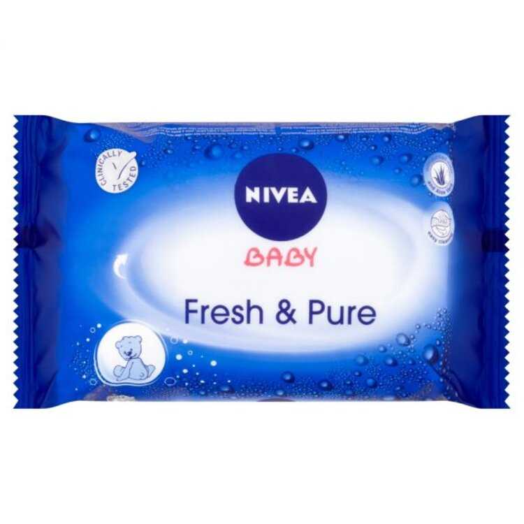 NIVEA Baby Fresh&Pure 63 ks - vlhčené ubrousky Nivea