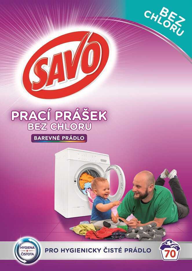 SAVO Bez chlóru Color prací prášek na barevné prádlo 70 praní Savo