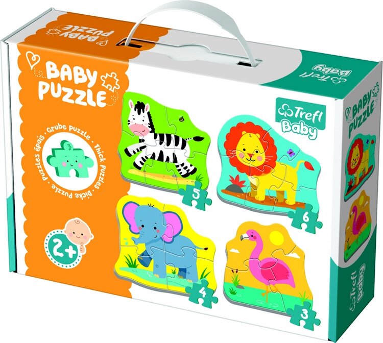 TREFL Puzzle baby Safari 4 ks v krabici 27x 19 x 6 cm 2+ Trefl