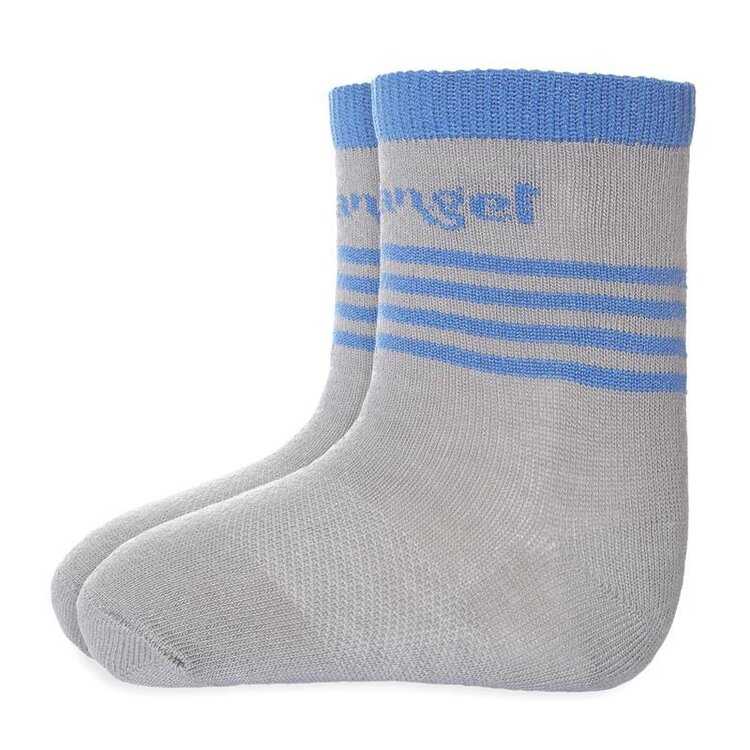 LITTLE ANGEL Ponožky tenké protiskluz Outlast® 10-13 (15-19) - tmavě šedá/modrá Little Angel