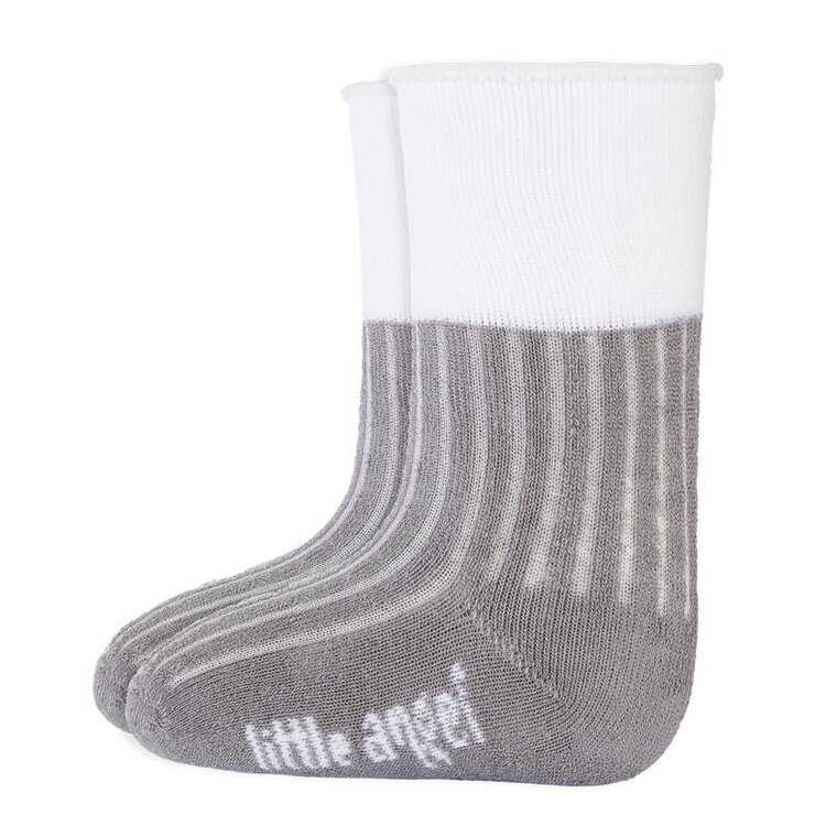LITTLE ANGEL Ponožky froté Outlast® 10-13 (15-19) - tmavě šedá/bílá Little Angel