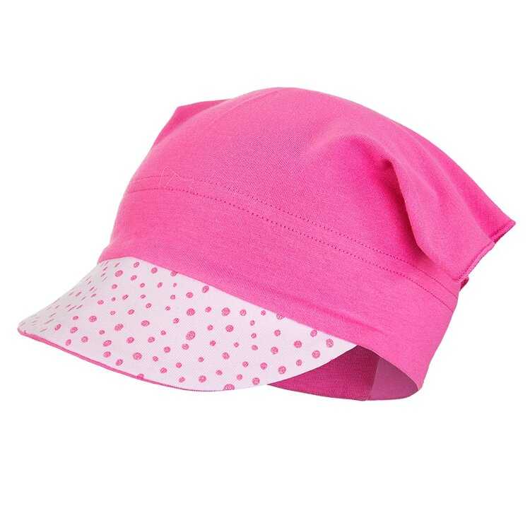 LITTLE ANGEL Šátek tenký kšilt Outlast® 3 | 42-44 cm tm.růžová/růžová-puntík lesk Little Angel