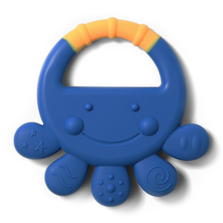 BABYONO Kousátko silikonové chobotnice Vicky 6 m+ modrá BabyOno