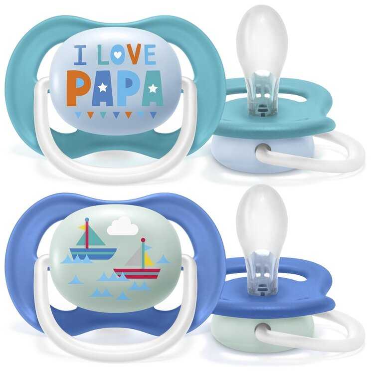 Philips Avent šidítko Ultra air Text chlapec 2 ks modrá Philips Avent