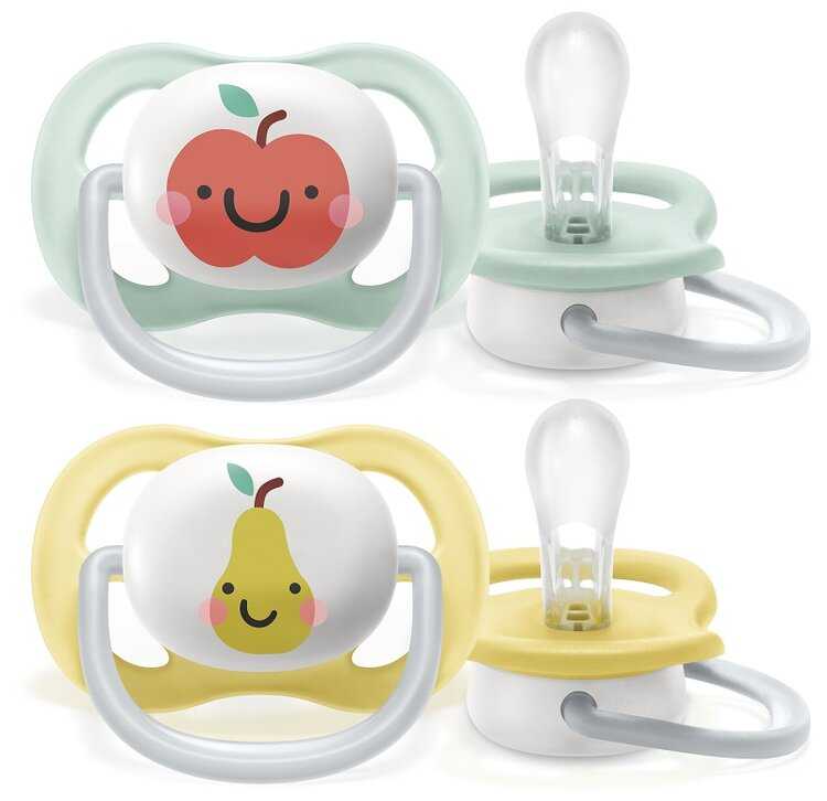 Avent dudlík Ultra Air Happy Jablko/Hruška mátová/žlutá Philips Avent