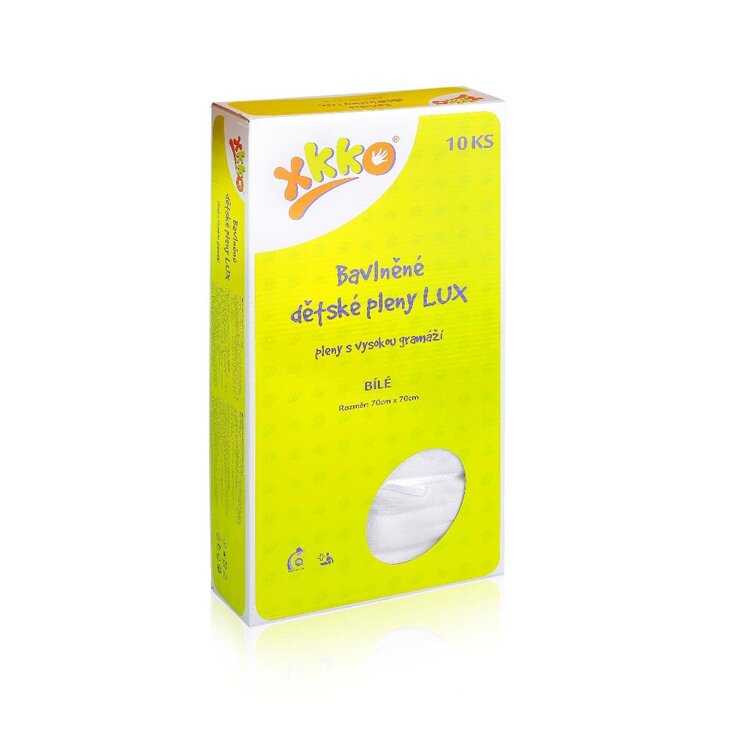 KIKKO Pleny bavlněné vysokogramážní Lux 70x70 (10 ks) – bílé Kikko