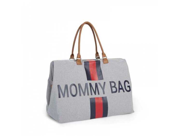 CHILDHOME Přebalovací taška Mommy Bag Grey Stripes Red/Blue Childhome