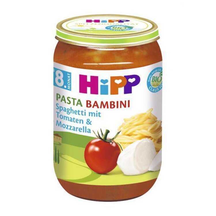 HiPP BIO Pasta Bambini - Rajčata se špagetami a mozarellou od uk. 7. měsíce