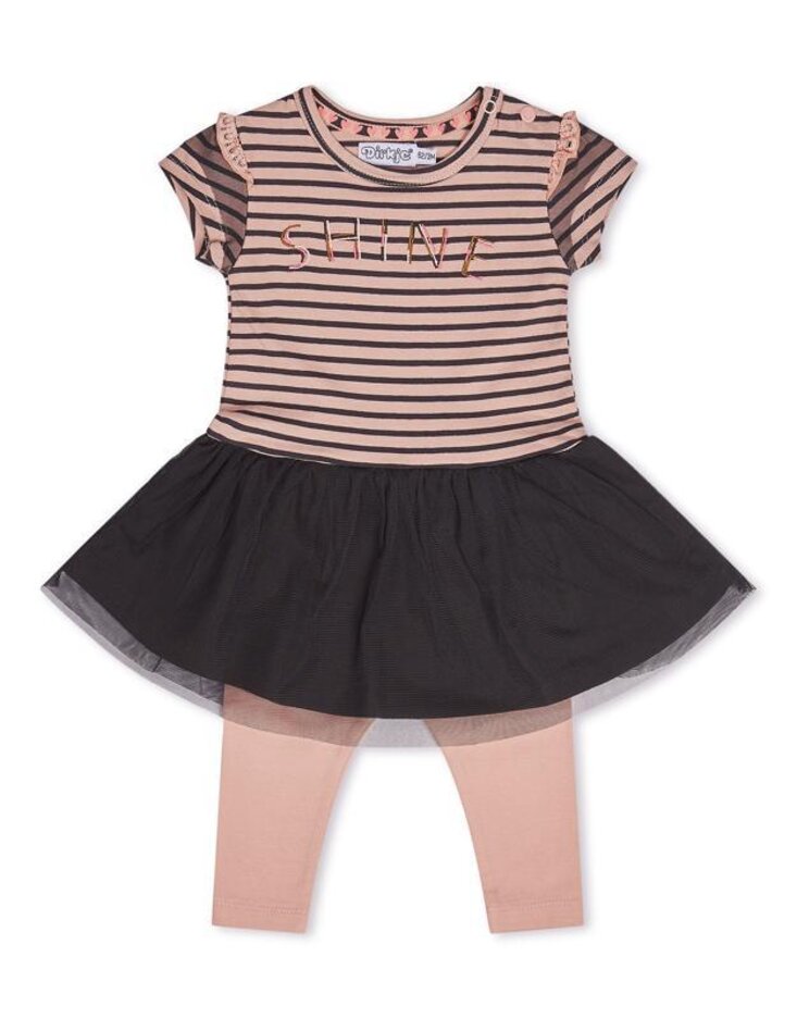 DIRKJE Set 2dílný šaty 68 Smokey Pink+Smokey Grey Dirkje