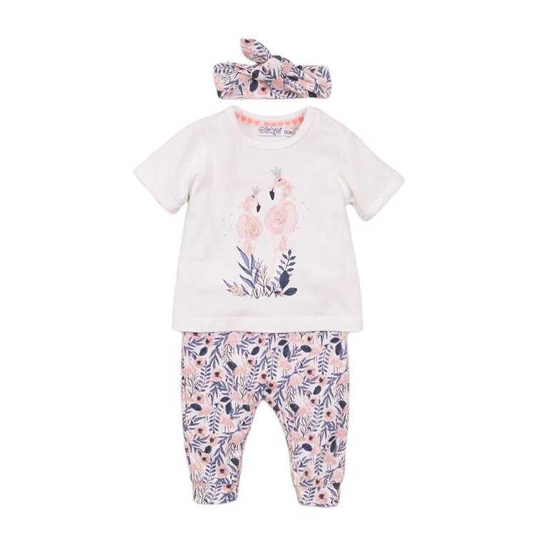 DIRKJE Set 2dílný s čelenkou 80 White+Multicolor Dirkje