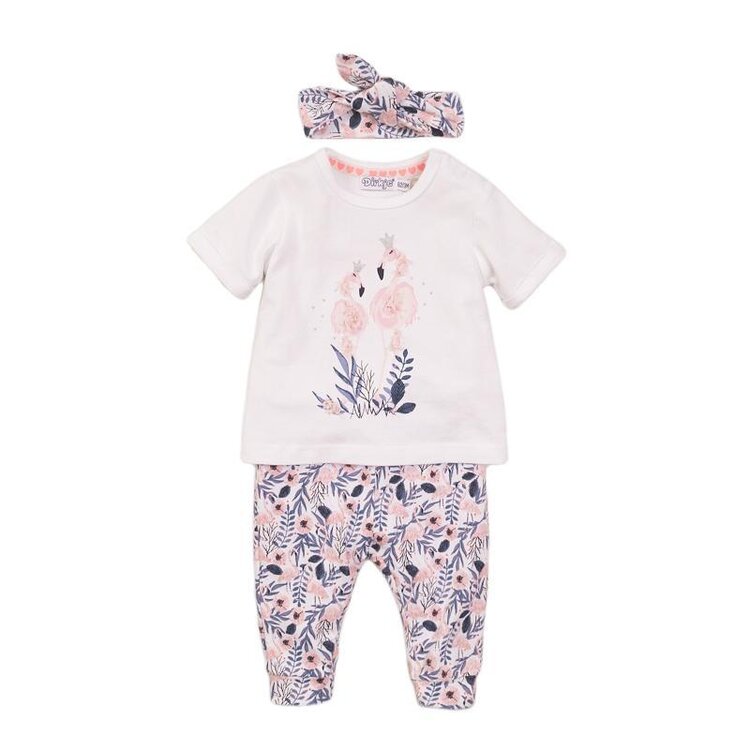 DIRKJE Set 2dílný s čelenkou 68 White+Multicolor Dirkje