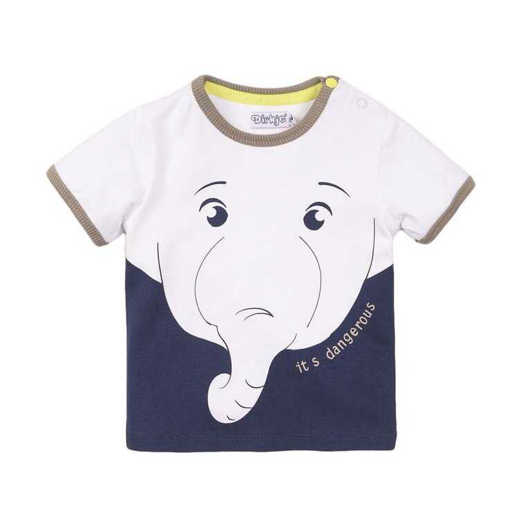 DIRKJE Tričko kr. rukáv 86 White+Navy Dirkje